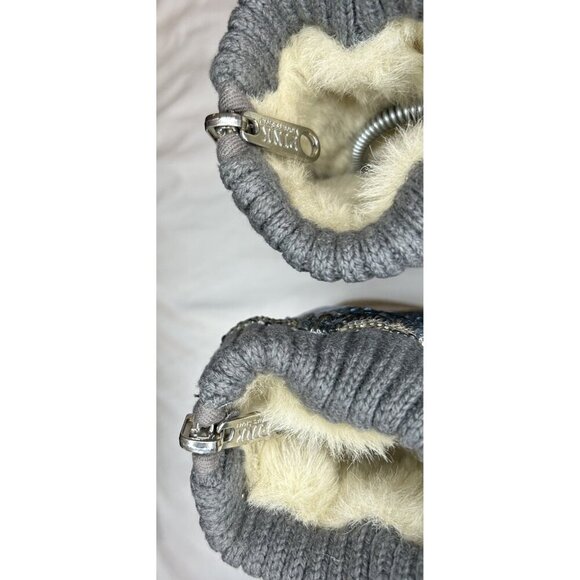 Victoria’s Secret Pink Slipper Boots Womens Size S 5/6 RARE Sequin Knit Faux Fur - Picture 6 of 16